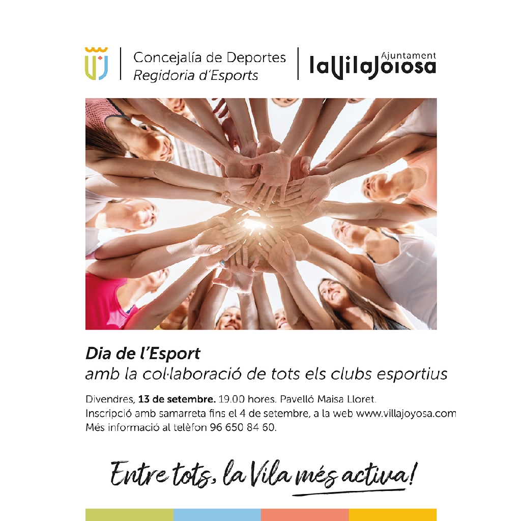 La Vila Joiosa - 新闻：体育部将于 9 月 13 日与所有体育俱乐部在 Maisa Lloret 体育中心庆祝体育日